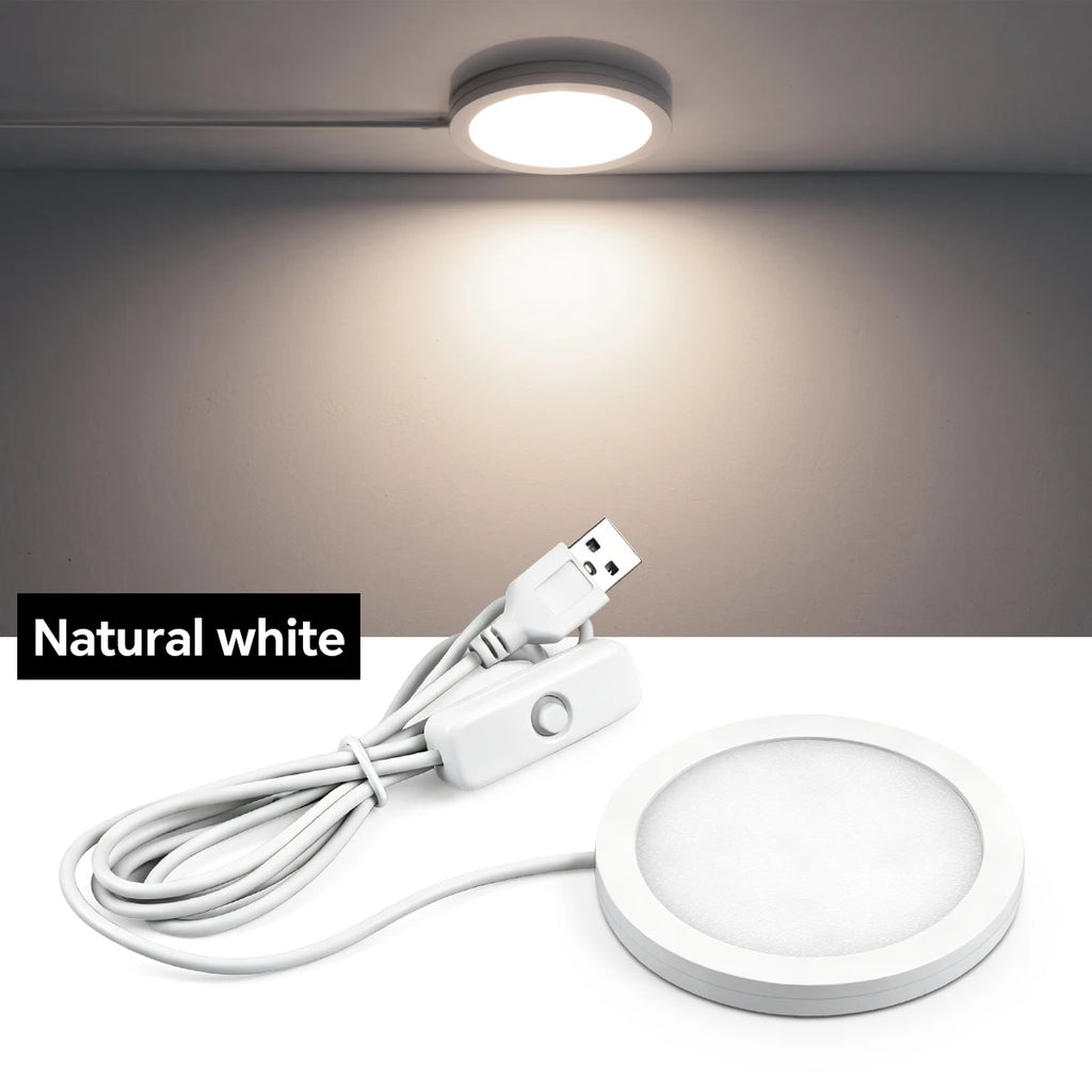 Mini LED Night Light 5V Round LED Puck Lights USB Powered Bambulab Lamp Parts Bedside Table Lamp Lighting Kit