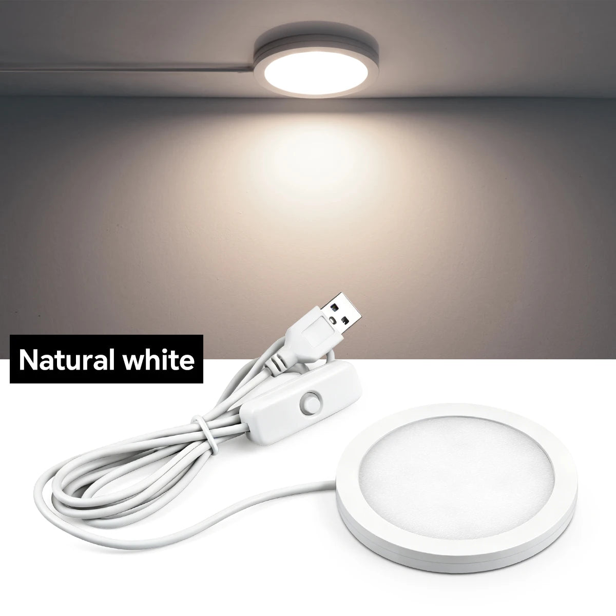 Mini LED Night Light 5V Round LED Puck Lights USB Powered Bambulab Lamp Parts Bedside Table Lamp Lighting Kit