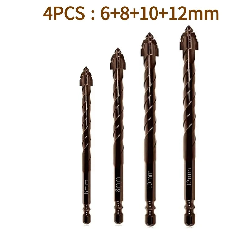 High-Four-edged serrated eccentric drill for dry drilling of ceramic tiles, glass, marble, concrete, stainless steel drill bits