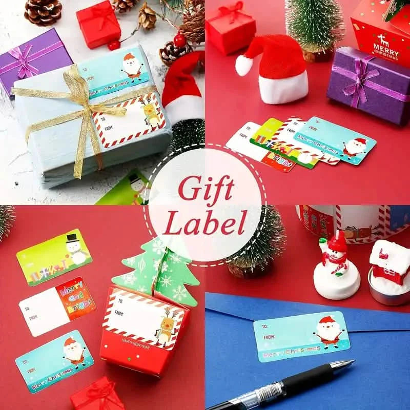500-Pieces/Roll: Self Adhesive Tags Christmas Tags