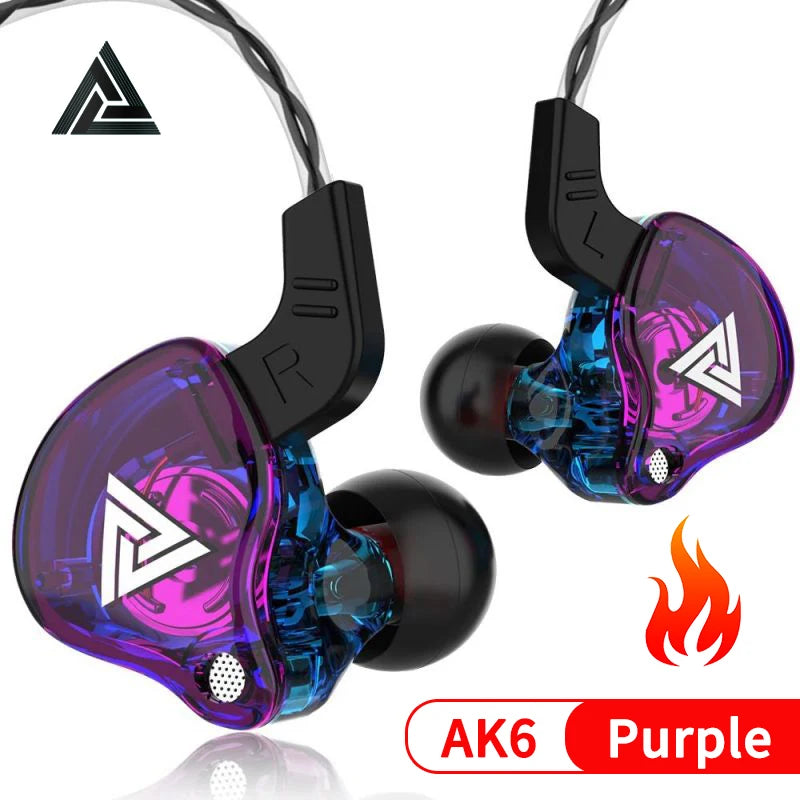 3.5MM Headset Music Earbuds In Ear With Mic Original QKZ AK6 Copper Driver HiFi Wired Earphone Race Sport Headphone Bass Stereo