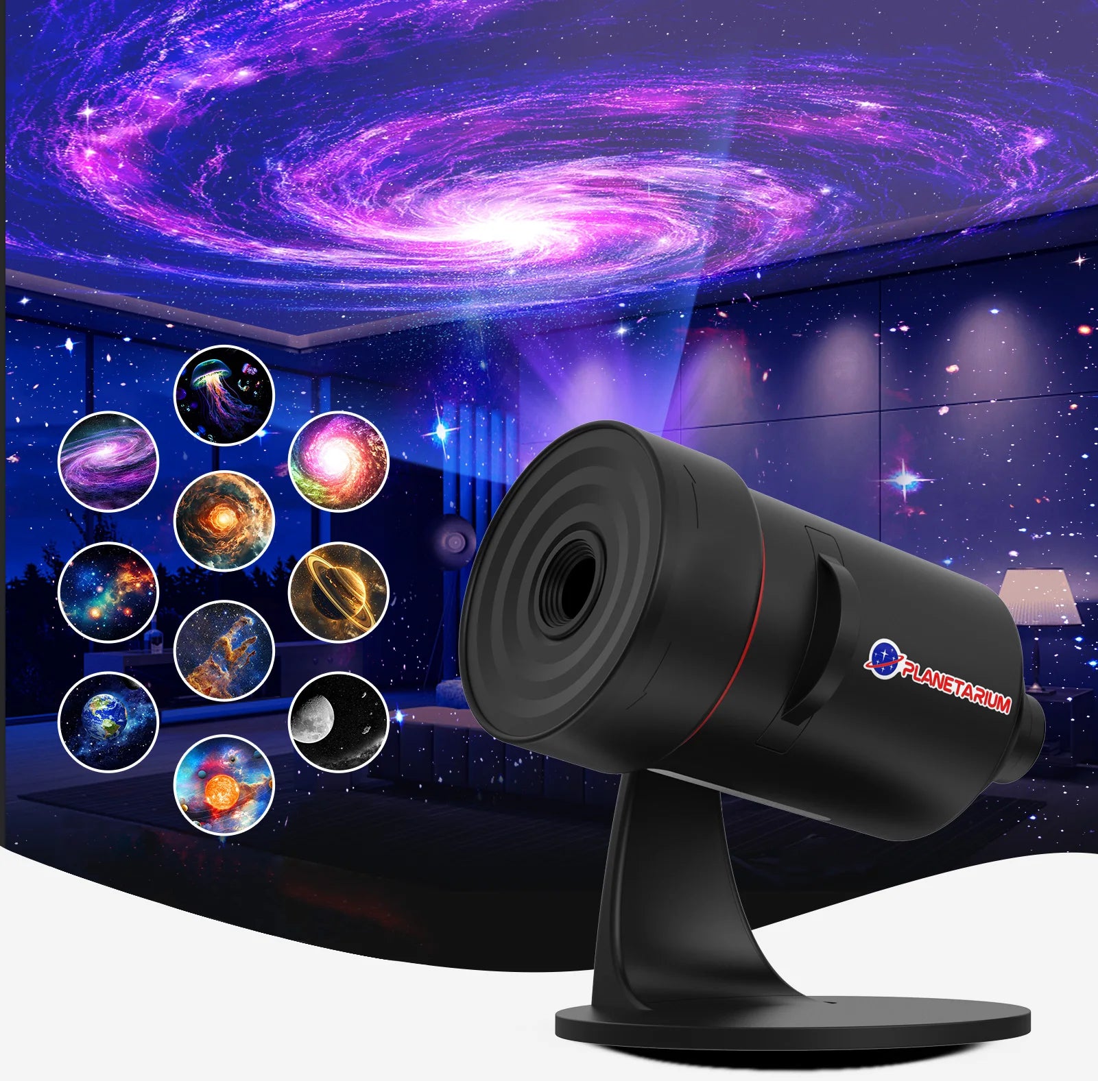 Starry Projector Galaxy Night Light HD Lmage Disc Upgraded Planetarium Projector With 28 White Noises For Bedroom Living Room