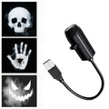 Halloween Projector USB 360 Degree Rotating LED Skull Projector Lamp Cristmas Decoration for Bedroom Ceiling Room Wall Decor