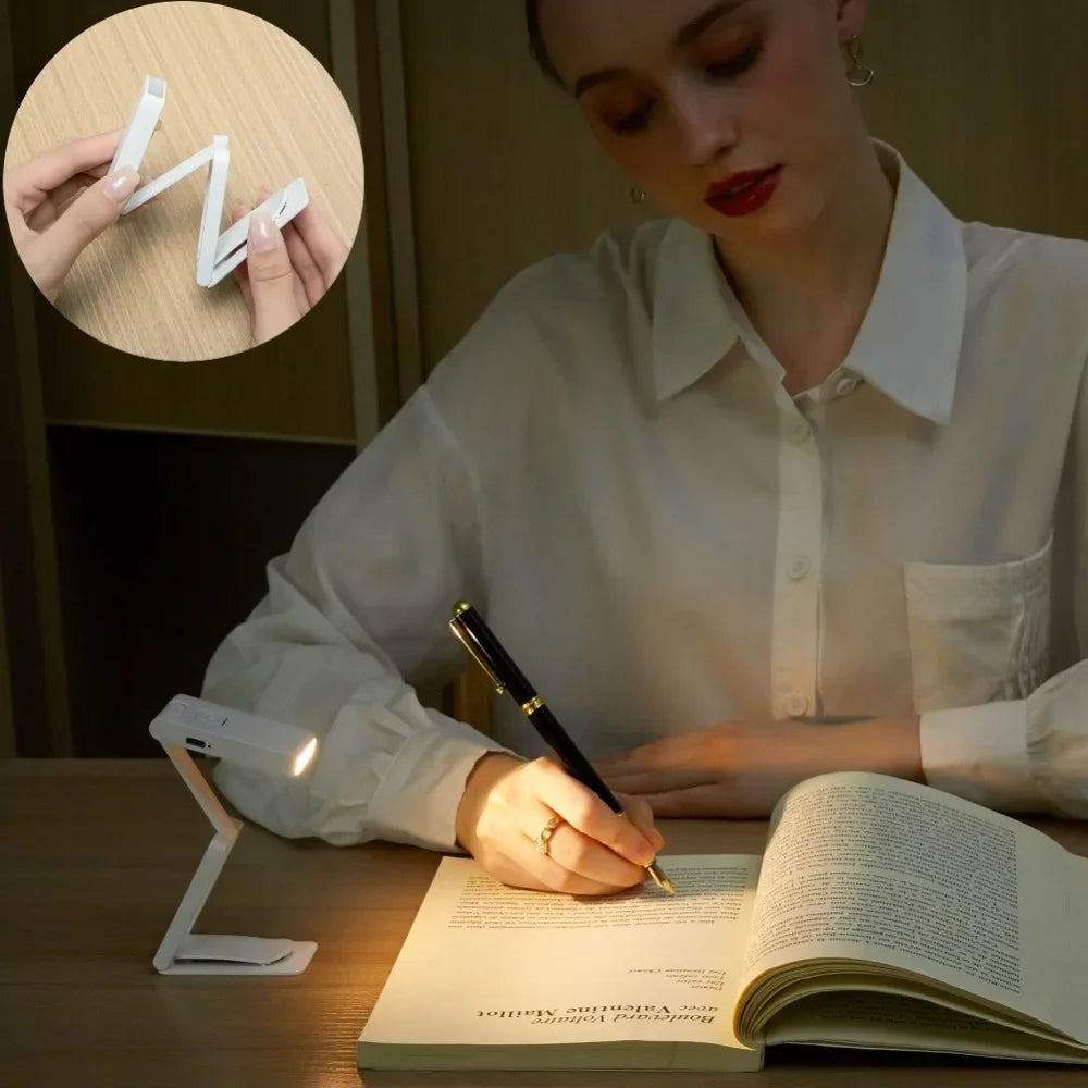 New Night Lights USB Rechargeable Folding Portable Reading Book Lights Eye Protection 3 Light Colors Adjustable Brightness Lamp
