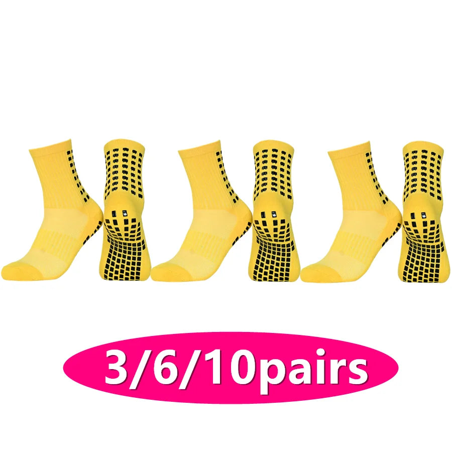 3/6/10pairs unisex non slip grip cycling running non slip grip socks towel bottom breathable shockproof athletic exercise