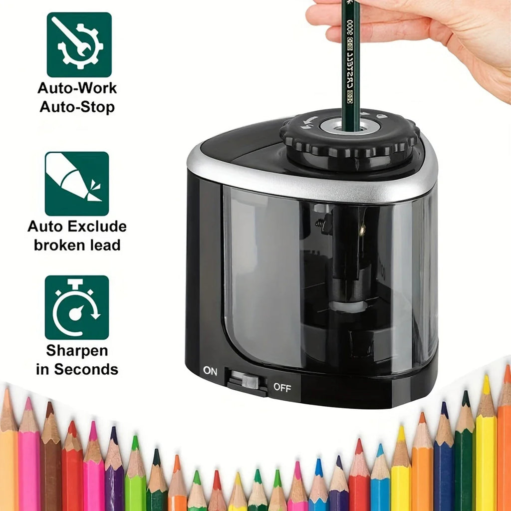 TENWIN Electric Sharpener Desktop Automatic Portable Pencil Sharpener Suitable To Pencils 6-8mm for Students School Stationery