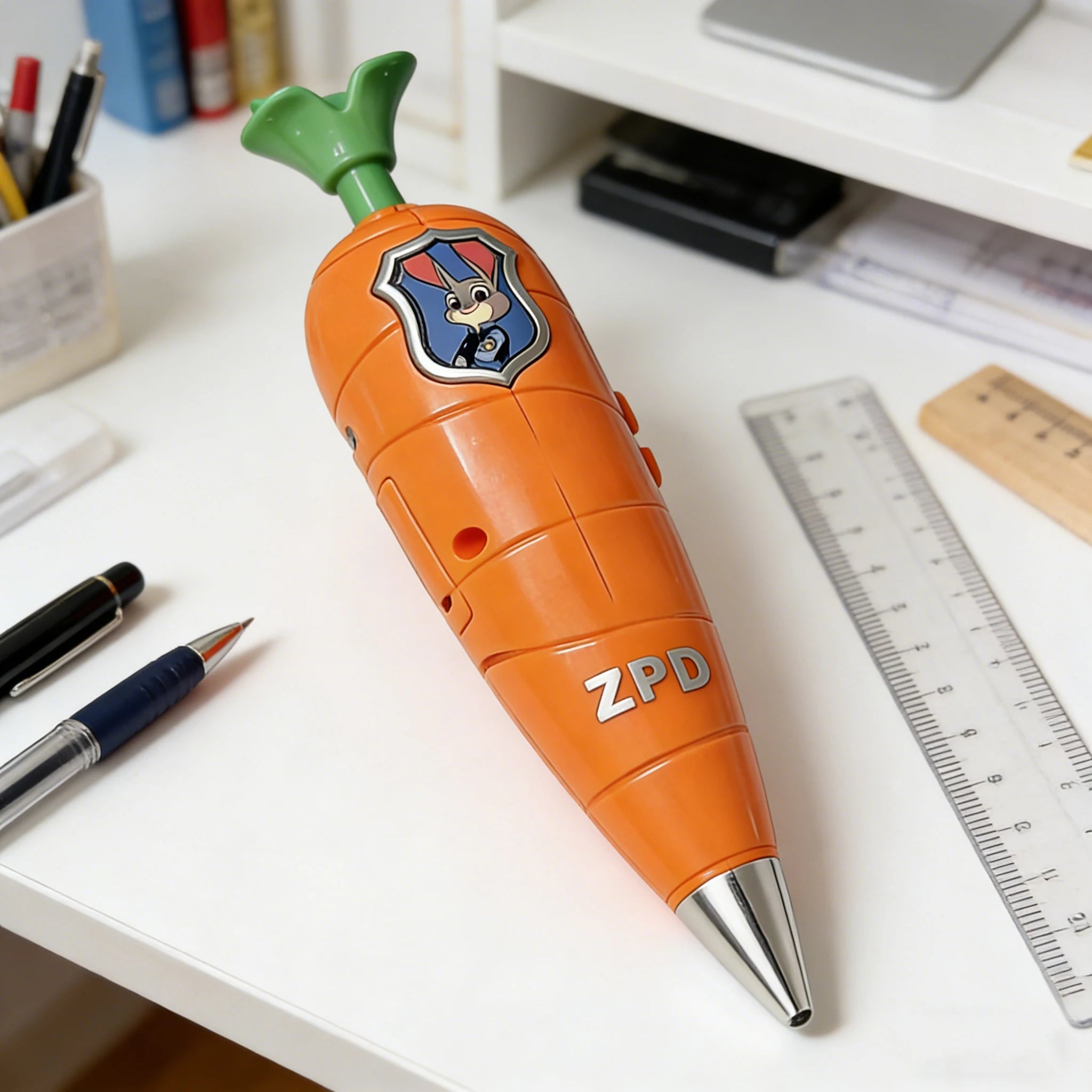 Zootopia 2 Carrot Recorder Pen | Judy & Nick Style for Kids | 60s Mini Recorder | 2-in-1 Gel Pen Stationery