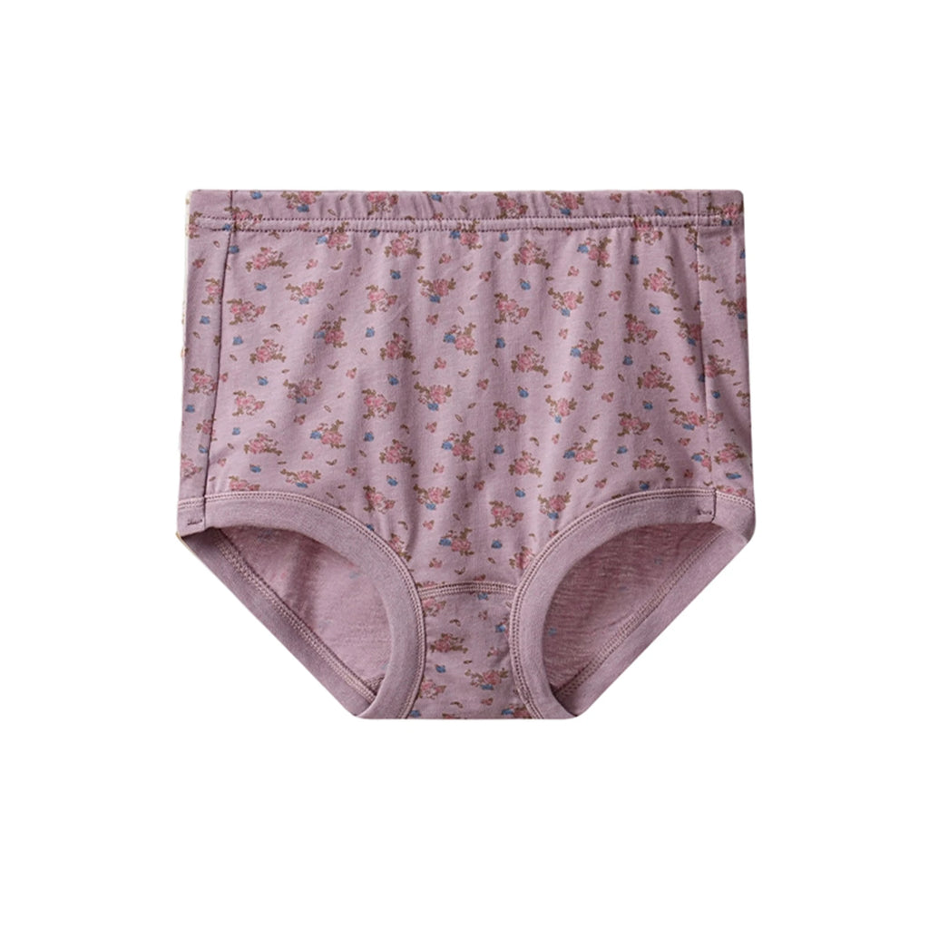 Floral Printed Women's Underwear High Waist Plus Size Ladies Briefs Breathable Thin Soft Daily Wear Comfortable Female Panties