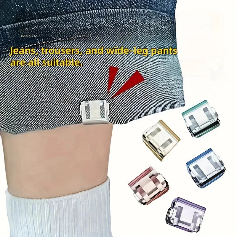 2/4/6/pcs Invisible Leg Shortening Clips - Anti-Slip Hem Grippers for Pants (No-Sew Hem Adjustment Tool)