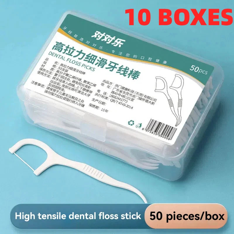 High-tensile fine-grained dental floss stick disposable plastic toothpick dental floss portable dental floss box dental floss st