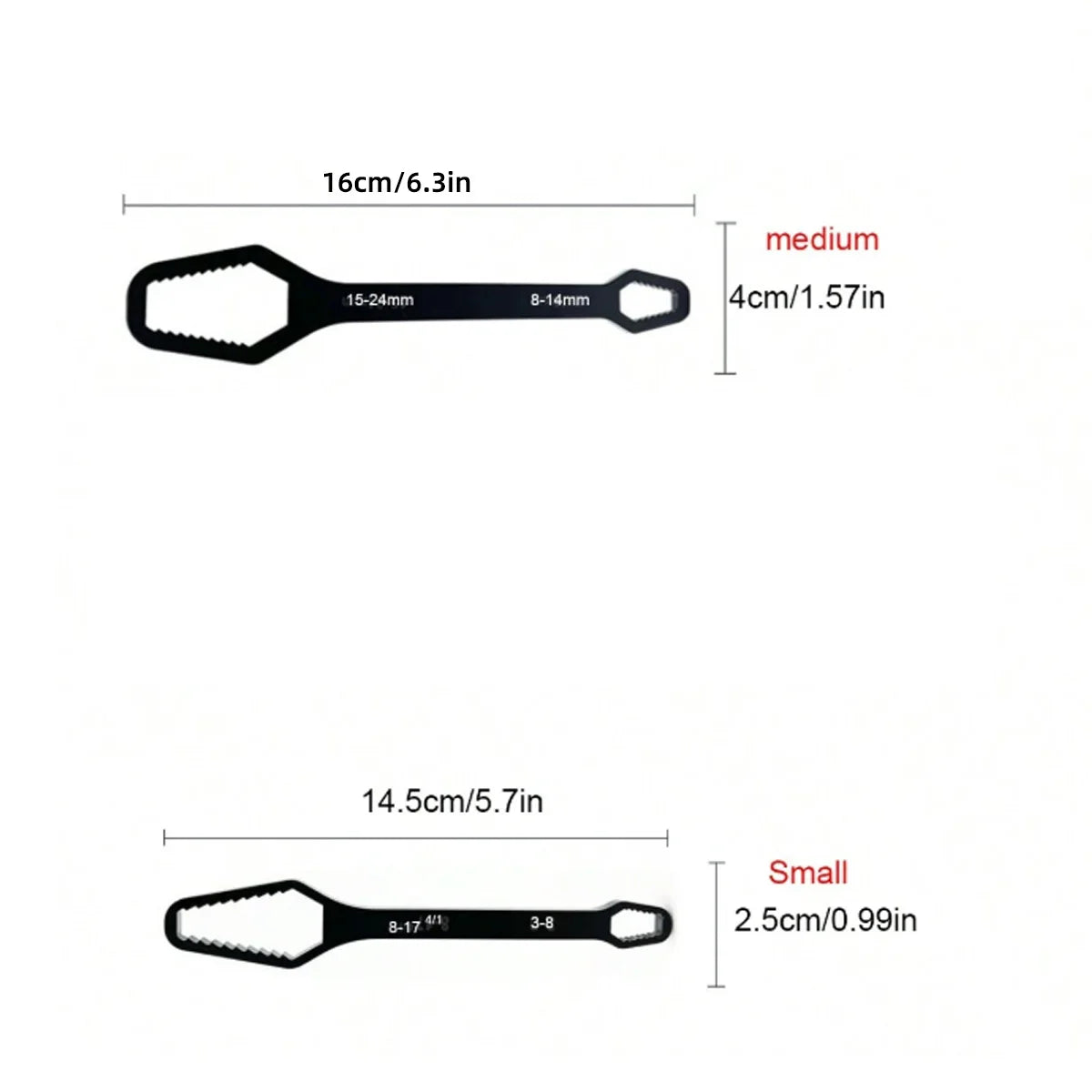 PINMOAP 1PC Multi Functional Wrench With Adjustable Self Tightening Double Head Wrench Convenient Tool For Cars Bicycles Homes