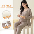 Modal Maternity Nursing Robe Set 3 Piece Postpartum Breastfeeding Pajamas with Chest Pads Hospital Labor Delivery Pregnancy Pjs