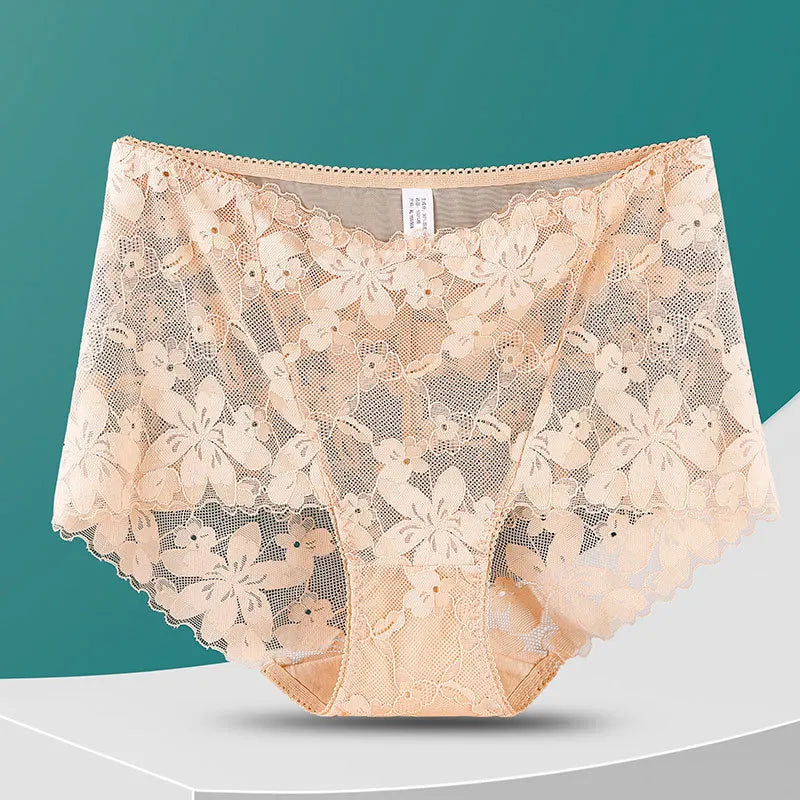Sexy lingerie for women underwear cutout lace  floral panties Plus size ropa mujer high waist sheer mesh  interior femenina