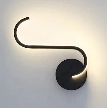 Modern Nordic LED Wall Lamp, Minimalist Black Geometric Sconce for Bedroom Bedside Living Room Decor, Creative Home Light