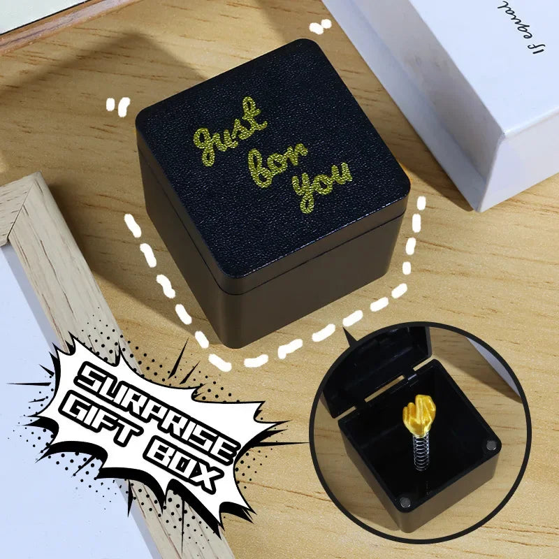 Christmas Interesting Prank Gift Middle Finger in Box Christmas Box Funny Creative Gifts Office Desk Decoration 2026 Gift