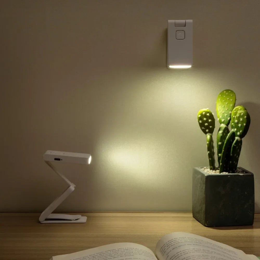 New Night Lights USB Rechargeable Folding Portable Reading Book Lights Eye Protection 3 Light Colors Adjustable Brightness Lamp