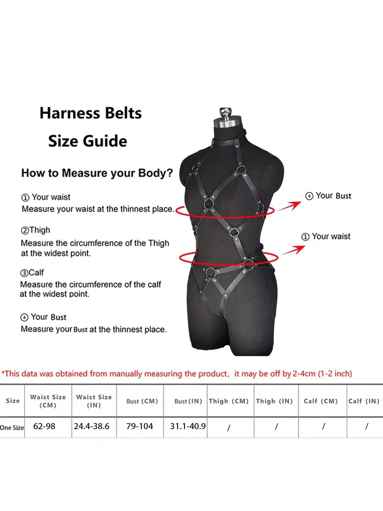 Black Faux Leather Full Body Harness Bodysuit with Ring Details