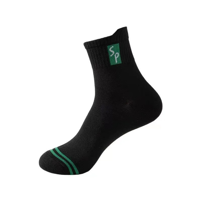 New 5Pair Men's Sports Socks Cotton High Quality Casual Business Walk Socks Spring Autumn Fashion For Men Size EU38-45