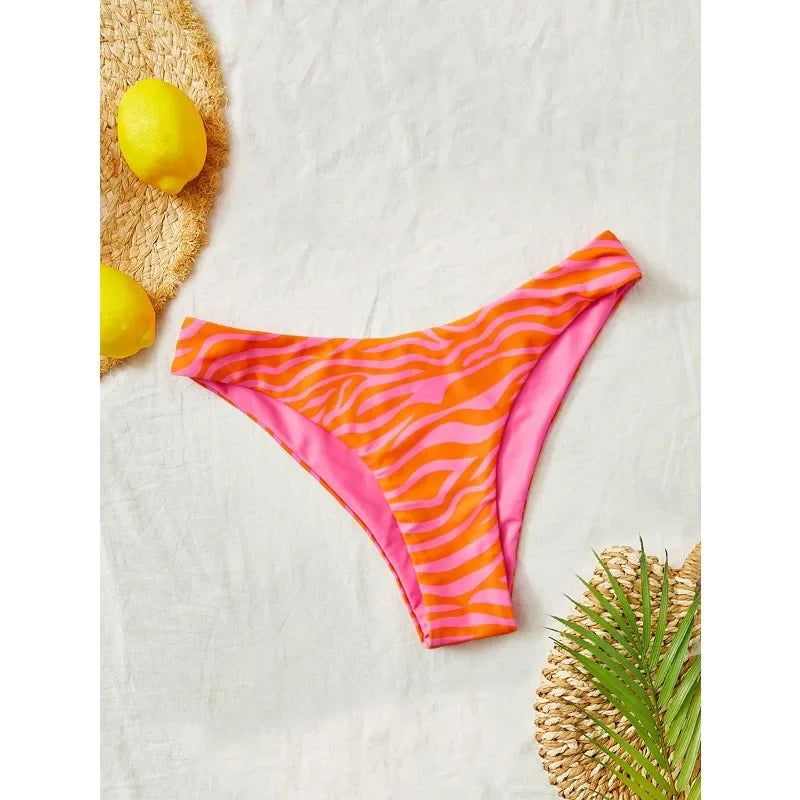 New summer vacation leopard print bikini set, summer vacation beach swimming bikini setjv