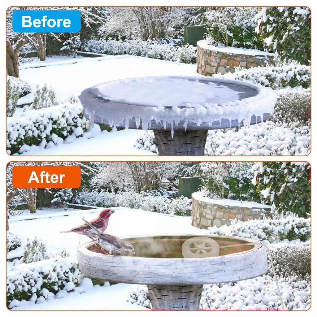 70W Bird Bath Deicer Aluminum Alloy Water Heater with Thermostat Auto Shutdown