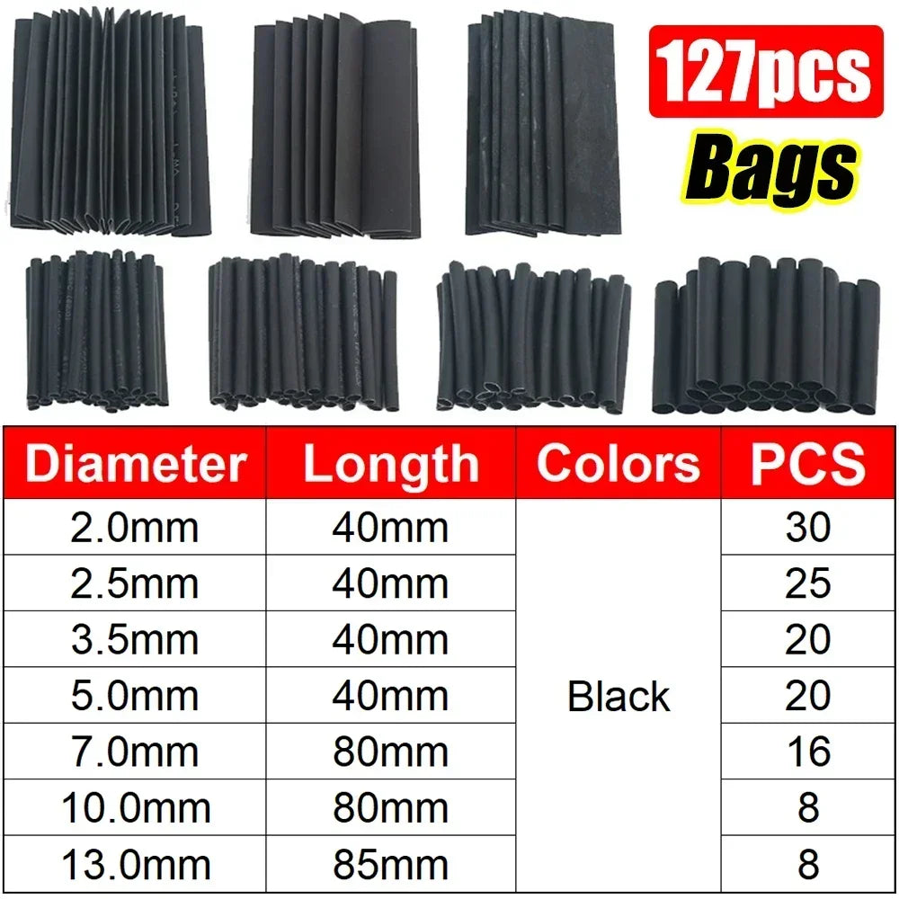 Heat Shrink Tube Kit Thermoresistant Tubing Heat Shrink Wire Wrapping Electrical Connection Cable Insulation Sleeved Protecter