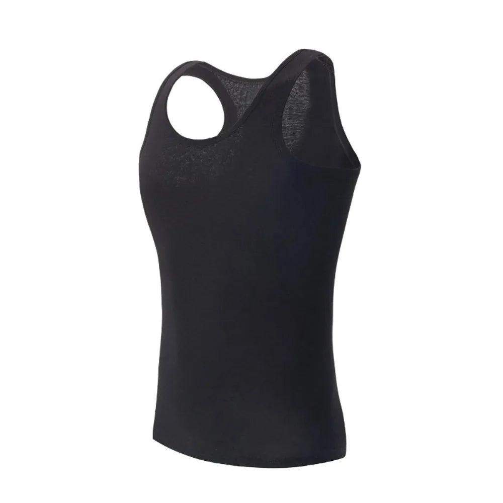 1/3 Pack Four Seasons Men's Cotton Joker Vest Teenagers Simple Fit Sports Fitness T-shirt Middle-aged Casual Sleeveless Shirt