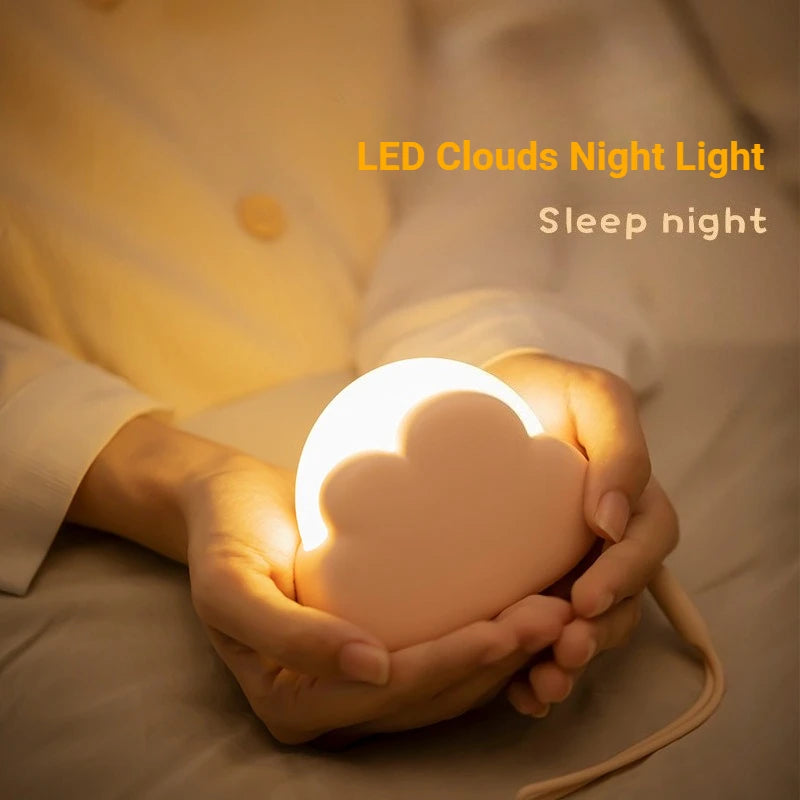 USB Wireless Night Light Mini Adorable Cloud Shape LED Night Lighst For Bedroom Baby Children Bedroom Desktop Decoration Lamps