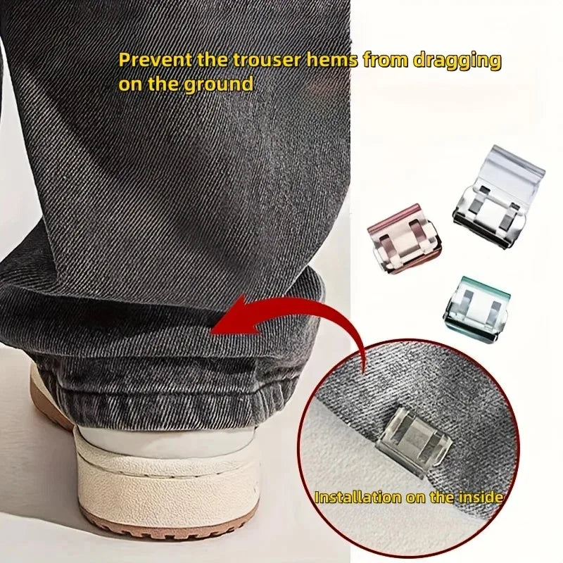 2/4/6/pcs Invisible Leg Shortening Clips - Anti-Slip Hem Grippers for Pants (No-Sew Hem Adjustment Tool)