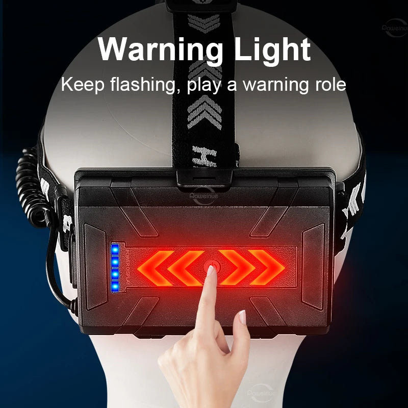 18000000LM  XHP360 Headlamp High Power Front Lantern Rechargeable Headlight 18650 Head Flashlight Camping Fishing Head Lantern