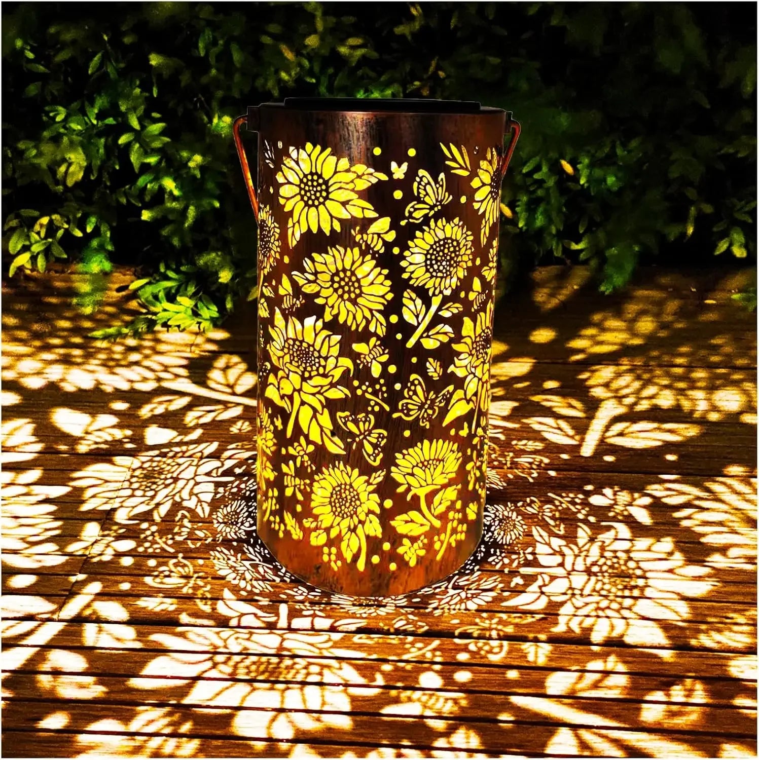 Sunflower Light and Shadow Light Waterproof Outdoor Light  Solar Powered for Night Pathway Lawn Garden Patio Decor Lighting
