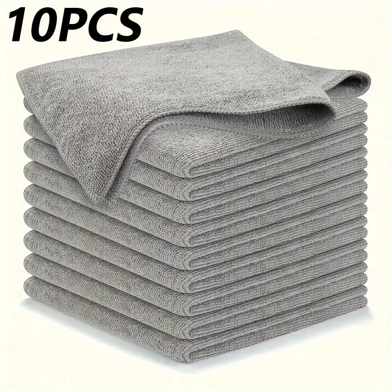 5-20Pcs Light Gray Microfiber Kitchen Towels, Ultra Absorbent Soft Cleaning Cloths, Stain Remover Dish Cloths Set