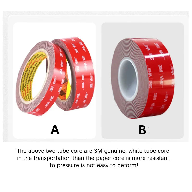 3M Double-sided Adhesive Tape - Transparent - Acrylic - Strong Adhesion - For Home, Car, Wall Fixing - No Scarring