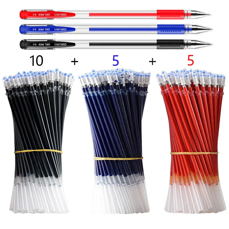 Clearance_Gel Pen Set Black Blue Ballpoint 0.5 mm Refills Cute School & office writing pens supplies Kawaii Korean Stationery_Co