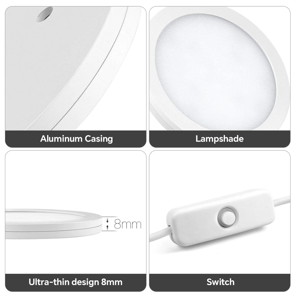 Mini LED Night Light 5V Round LED Puck Lights USB Powered Bambulab Lamp Parts Bedside Table Lamp Lighting Kit