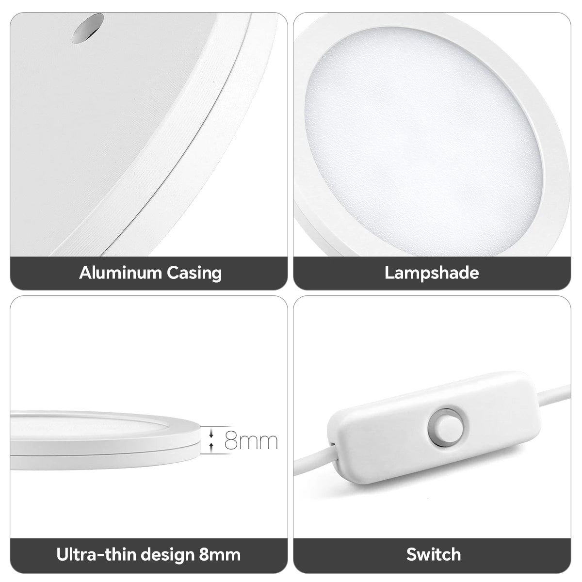 Mini LED Night Light 5V Round LED Puck Lights USB Powered Bambulab Lamp Parts Bedside Table Lamp Lighting Kit