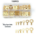 150pcs/set Round Terminal Block DJ431 O-type Lugs Terminals Cold-Pressed Connector Copper Tab Wiring Nose Combination Set New