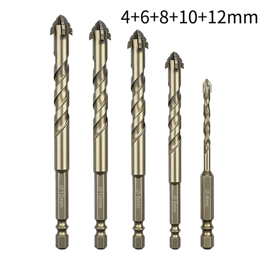High-Four-edged serrated eccentric drill for dry drilling of ceramic tiles, glass, marble, concrete, stainless steel drill bits