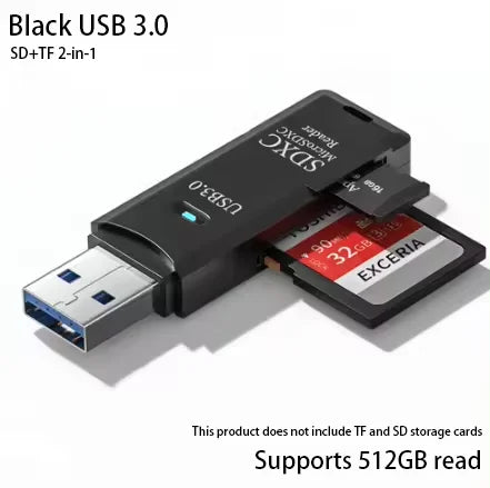 NNBILI 1-2pcs Card Reader USB3.0/2.0 To SD TF Memory Adapter High Speed TF Memory 2 IN 1 Card Reader For PC Laptop Accessories
