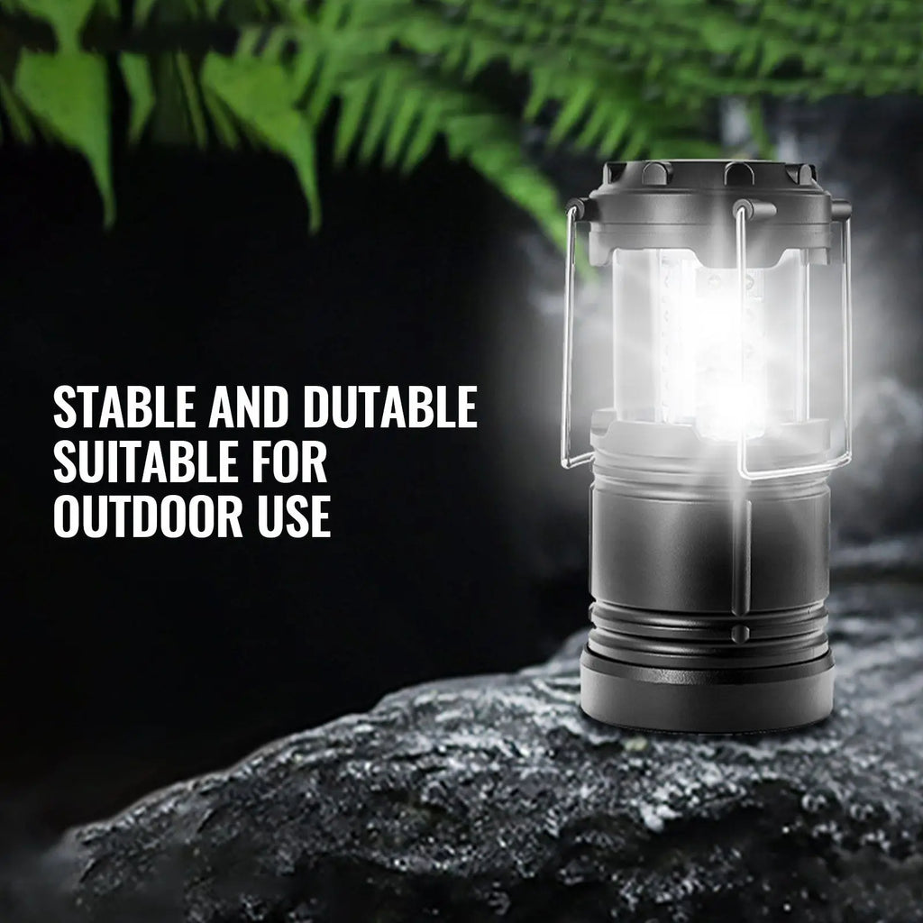 Set of 4 Collapsible LED Camping Lanterns w/Foldable Hook & Magnetic Base,Battery Powered Camping Lights(Batteries Not Included)