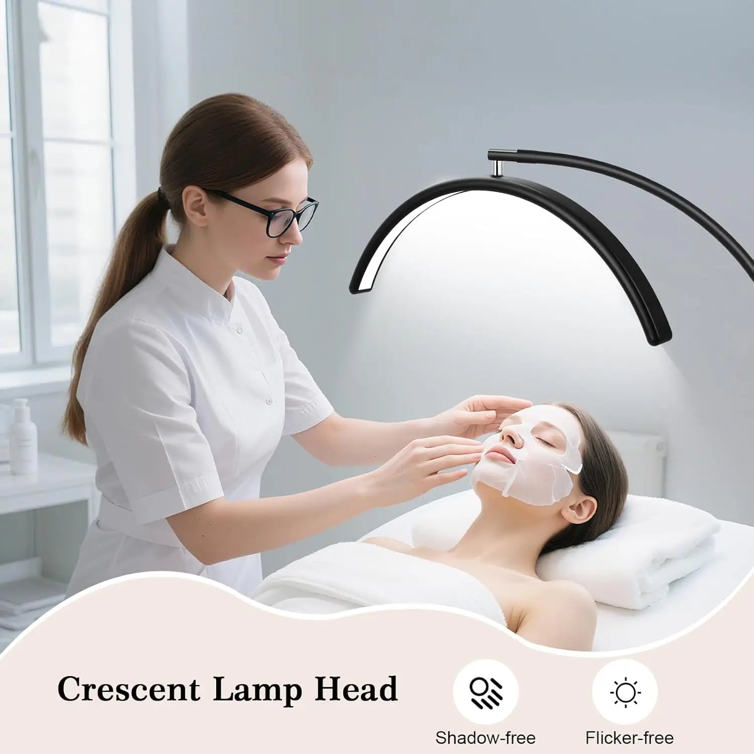 Dimmable LED Lash Lamp with Flexible Gooseneck, Shadow-Free Light for Eyelash Extensions, Tattoo, SPA