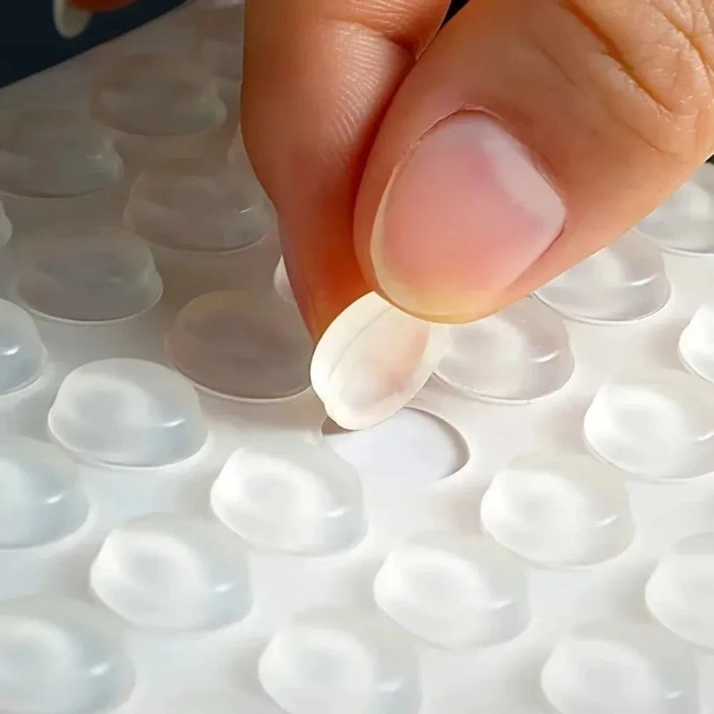 100Pcs Self Adhesive Door Stopper Rubber Damper Buffer Cabinet Bumpers Silicone Furniture Pads Cushion Protective Pads 6x2mm