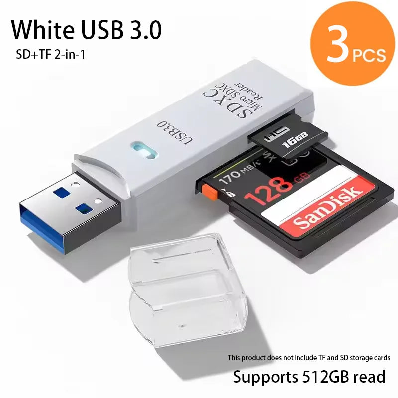 2 in 1 USB2.0/3.0 Card Reader Micro TF sd card Reader usb adapter High Speed Cardreader TF Memory card For PC Laptop Accessories