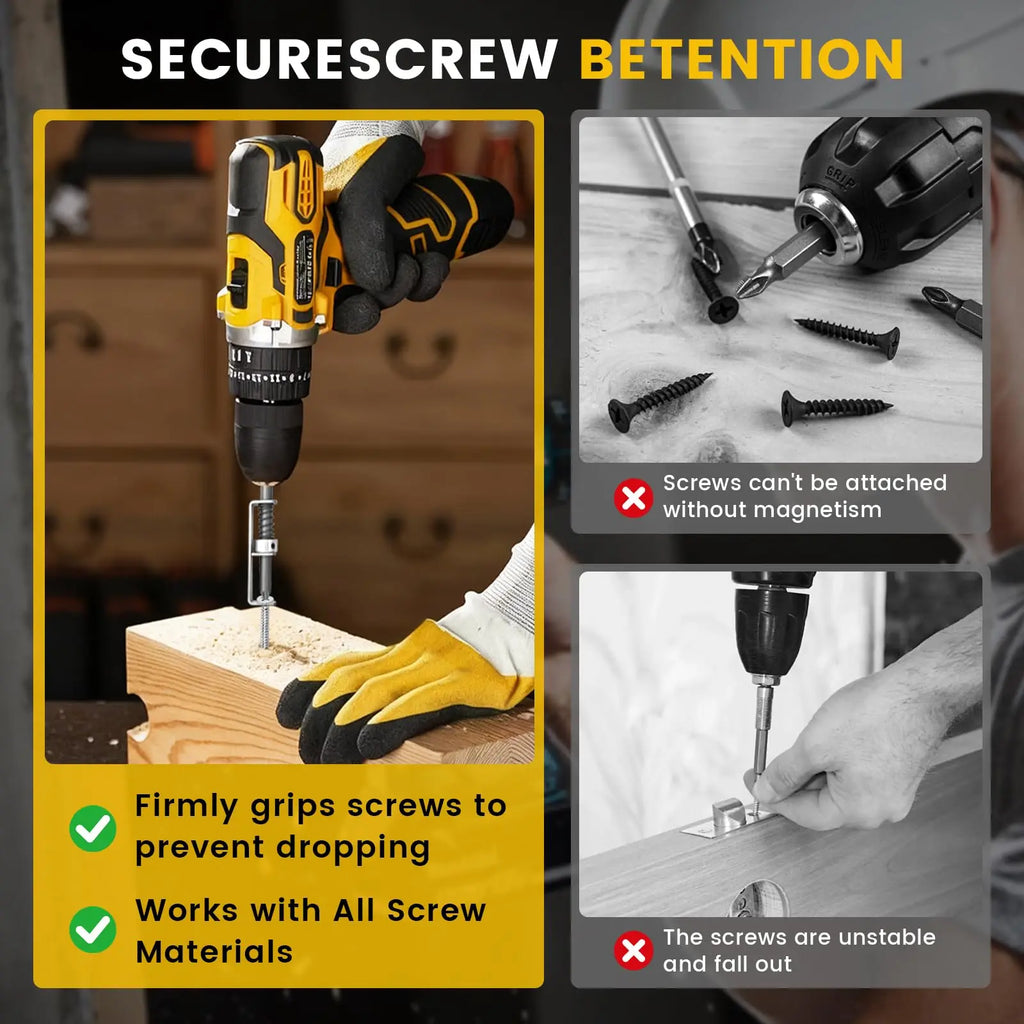 Spring-loaded screw holder drill bit anti-drop screwdriver bit fixing clamp set, suitable for electricians and home DIY repairs.