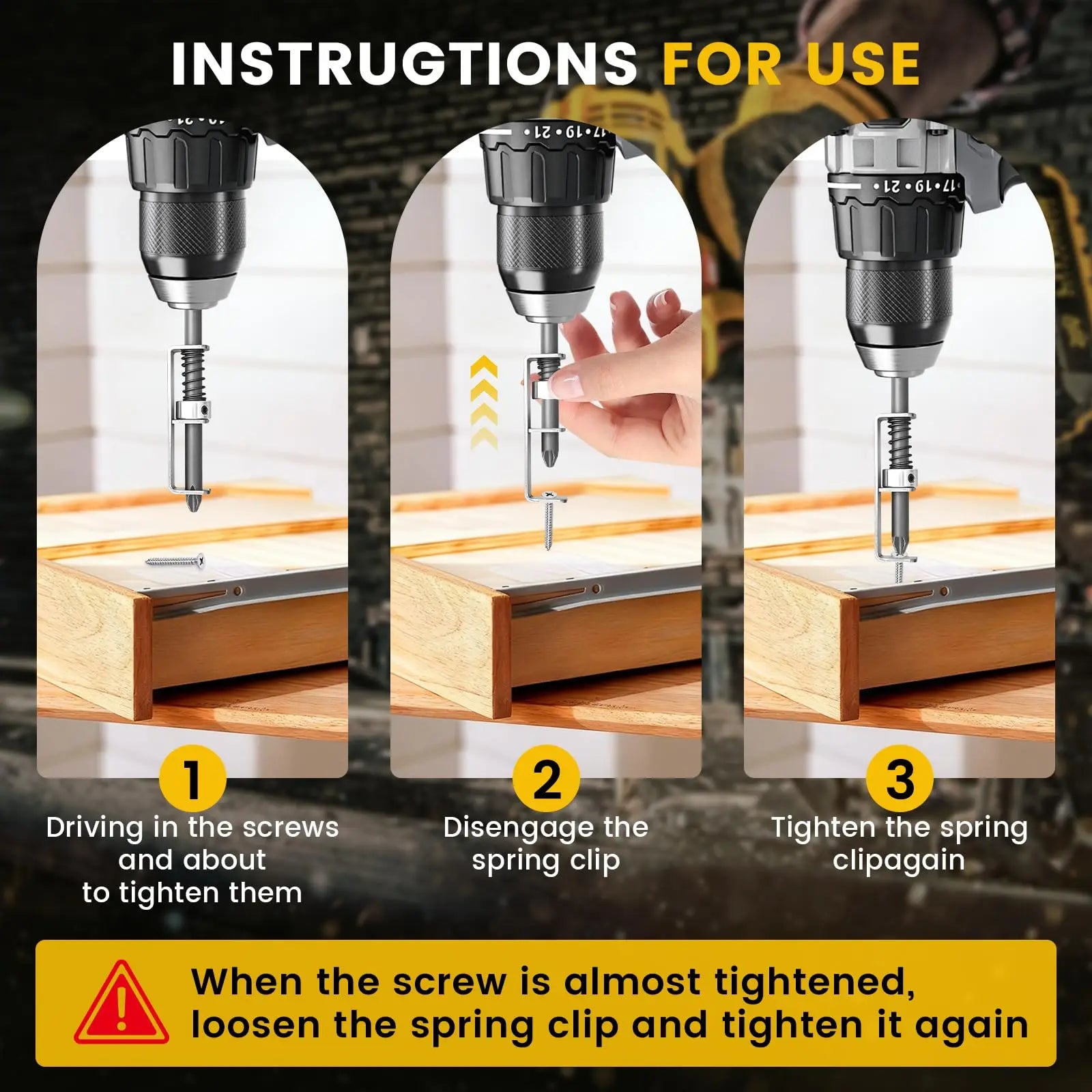Spring-loaded screw holder drill bit anti-drop screwdriver bit fixing clamp set, suitable for electricians and home DIY repairs.