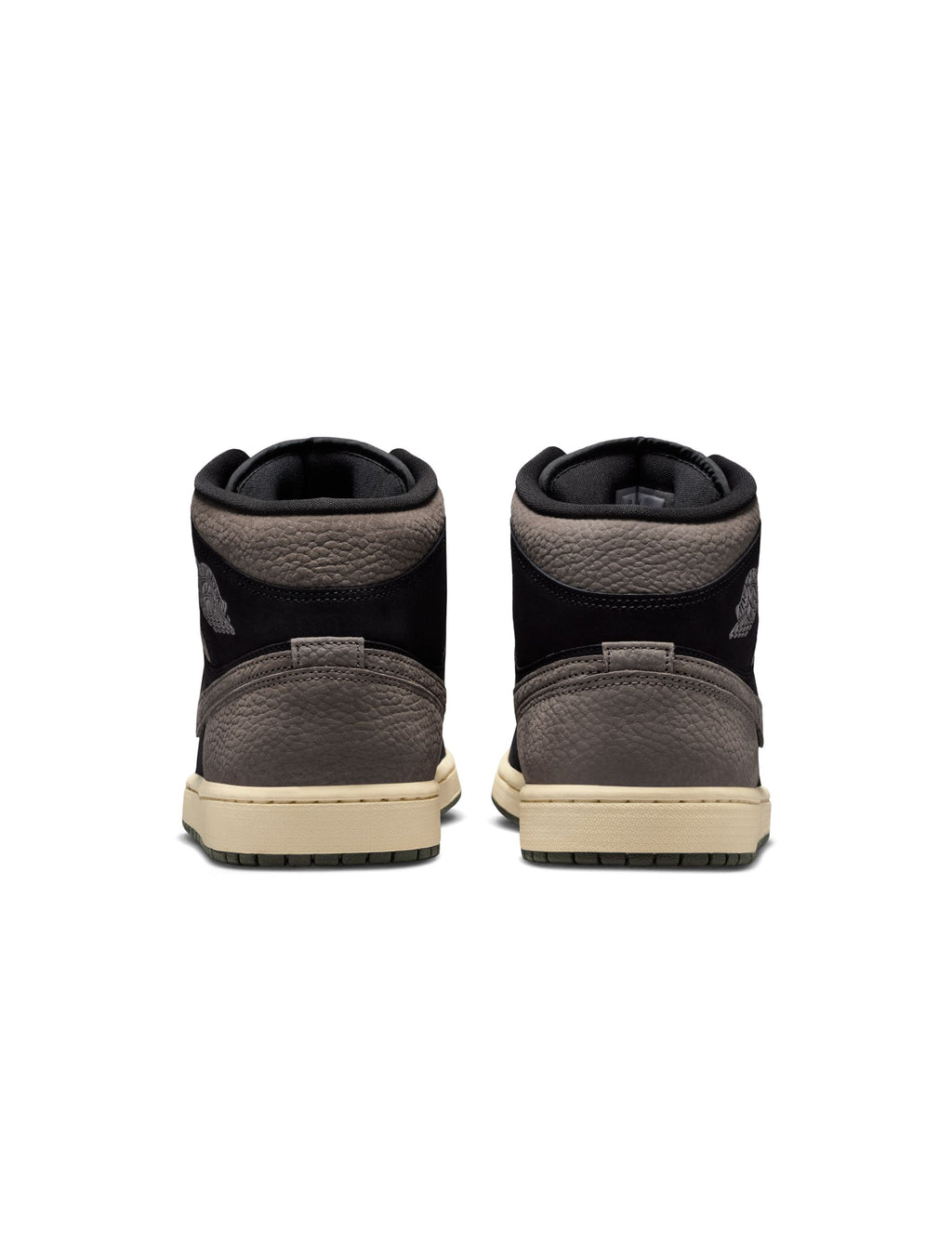 Air Jordan Mens 1 Mid SE - Black/Olive Grey
