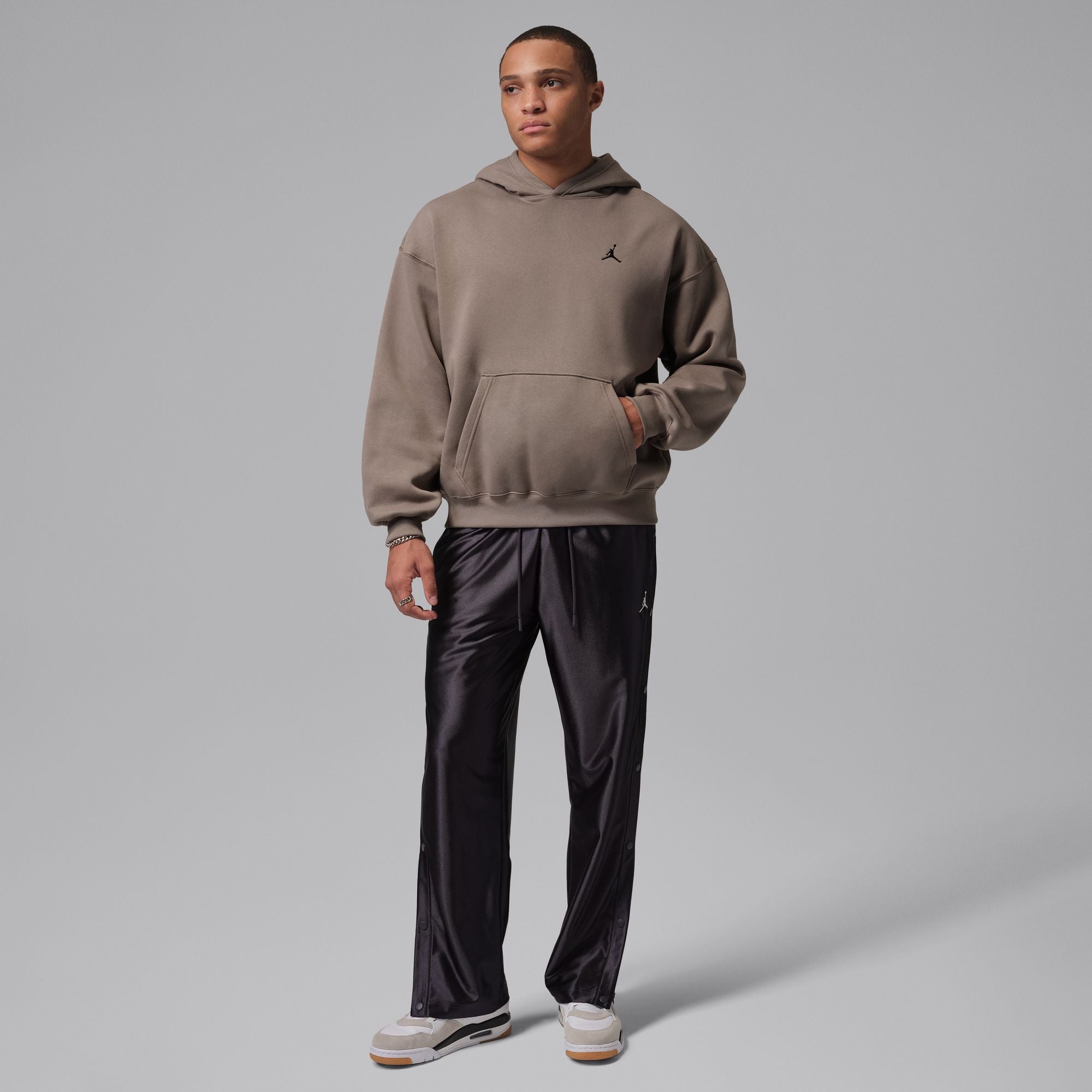 Air Jordan Mens Brooklyn Fleece Pullover Hoodie - Olive Grey