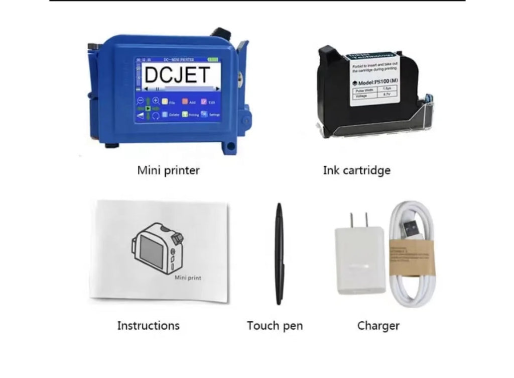 MINI Inkjet Printer Multilingual Multi-function Printing QR Code Production Date Barcode Handheld Portable Inkjet Printer