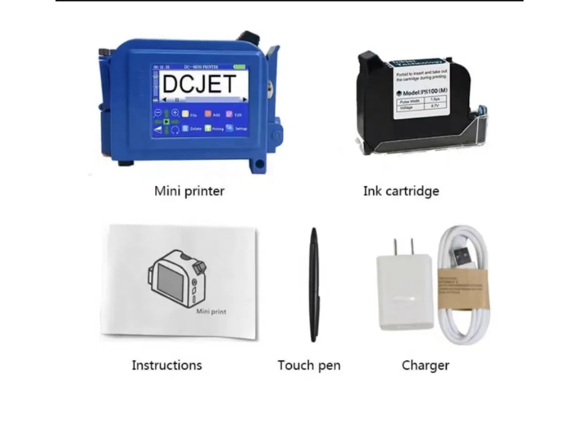 MINI Inkjet Printer Multilingual Multi-function Printing QR Code Production Date Barcode Handheld Portable Inkjet Printer