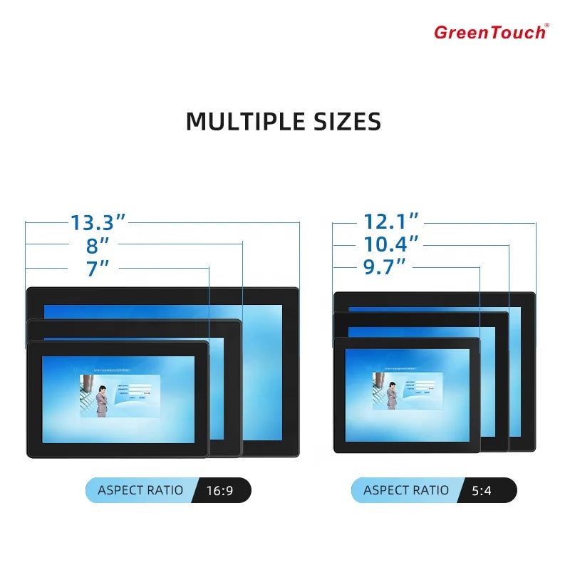 Vandalproof 10.1" Capacitive Multi Touch Display Industrial Touchscreen Monitor WIN Android for Security High Performance