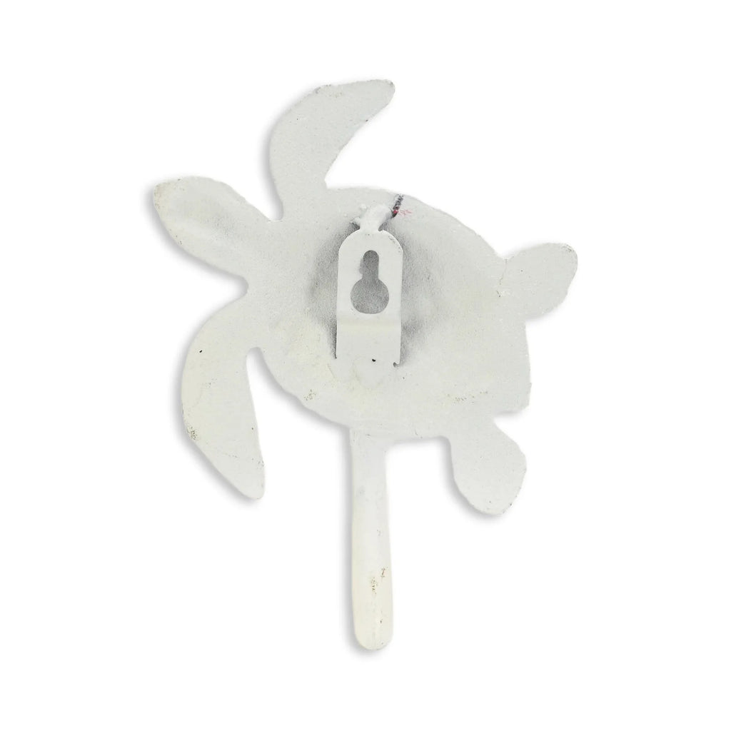 HMS Cast Iron Turtle Wall Hook 4\" Blue White Metal Cloth for Kitchen Bathroom Home Garage Towel Clothing Jewelry Storage